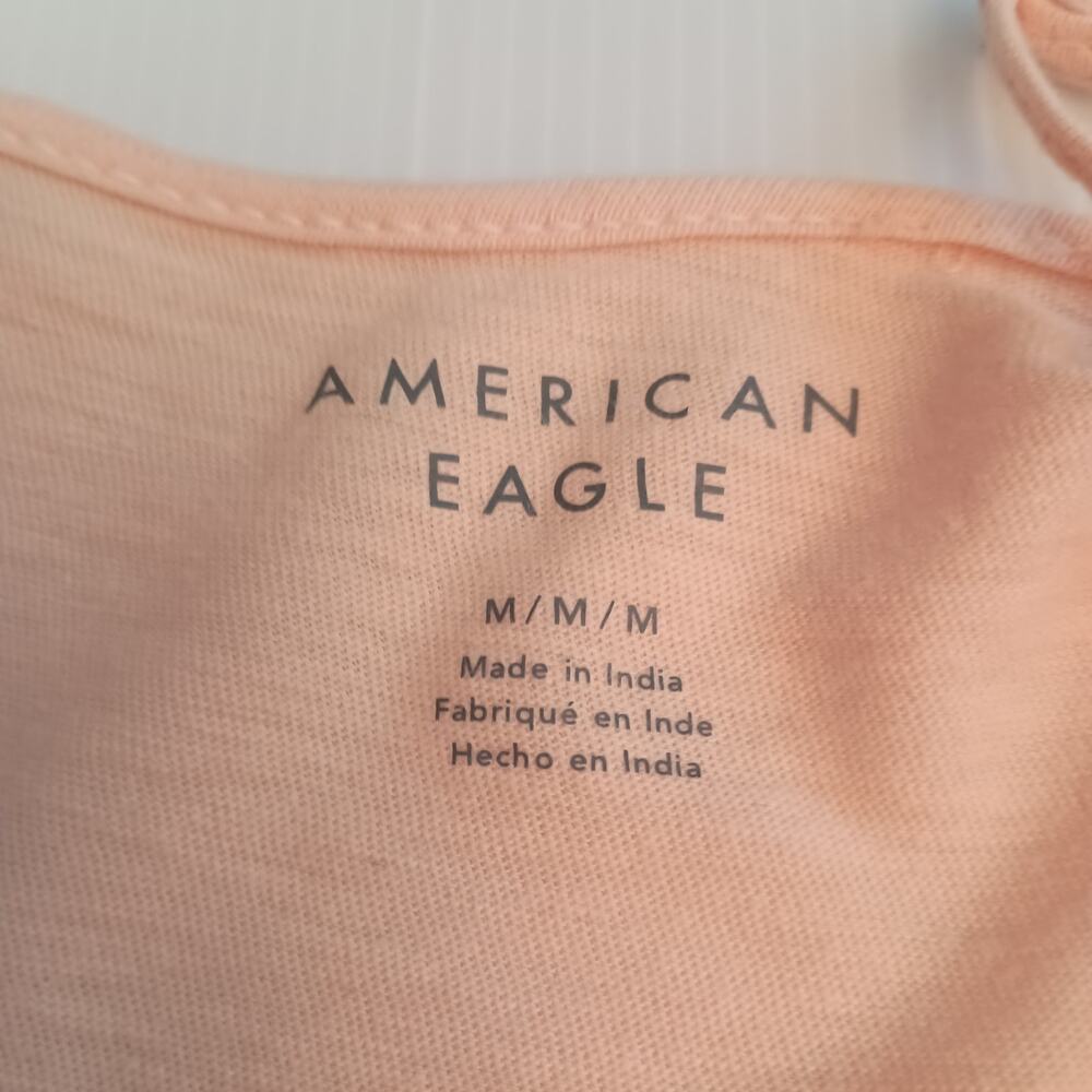 American Eagle Spaghetti Adj Strap Peach colored Maxi Dress Tiered Boho NWT Med - Picture 10 of 11